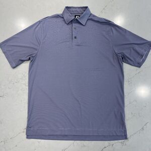 FootJoy FJ Mens‎ M Short Sleeve Purple Thin Stripe Polo Golf Performance Shirt